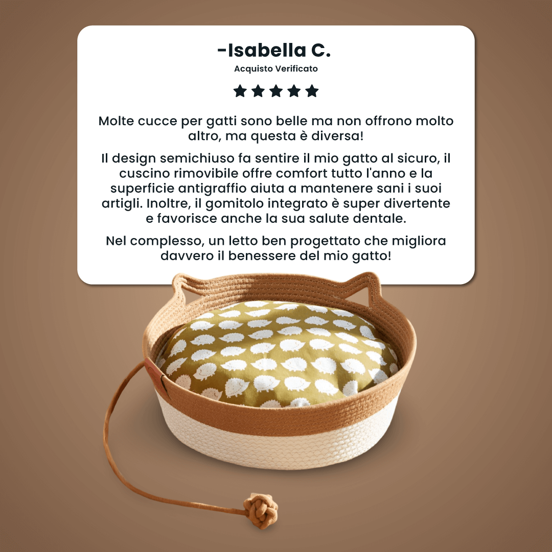 Cesta per Gatti in Corda Intrecciata