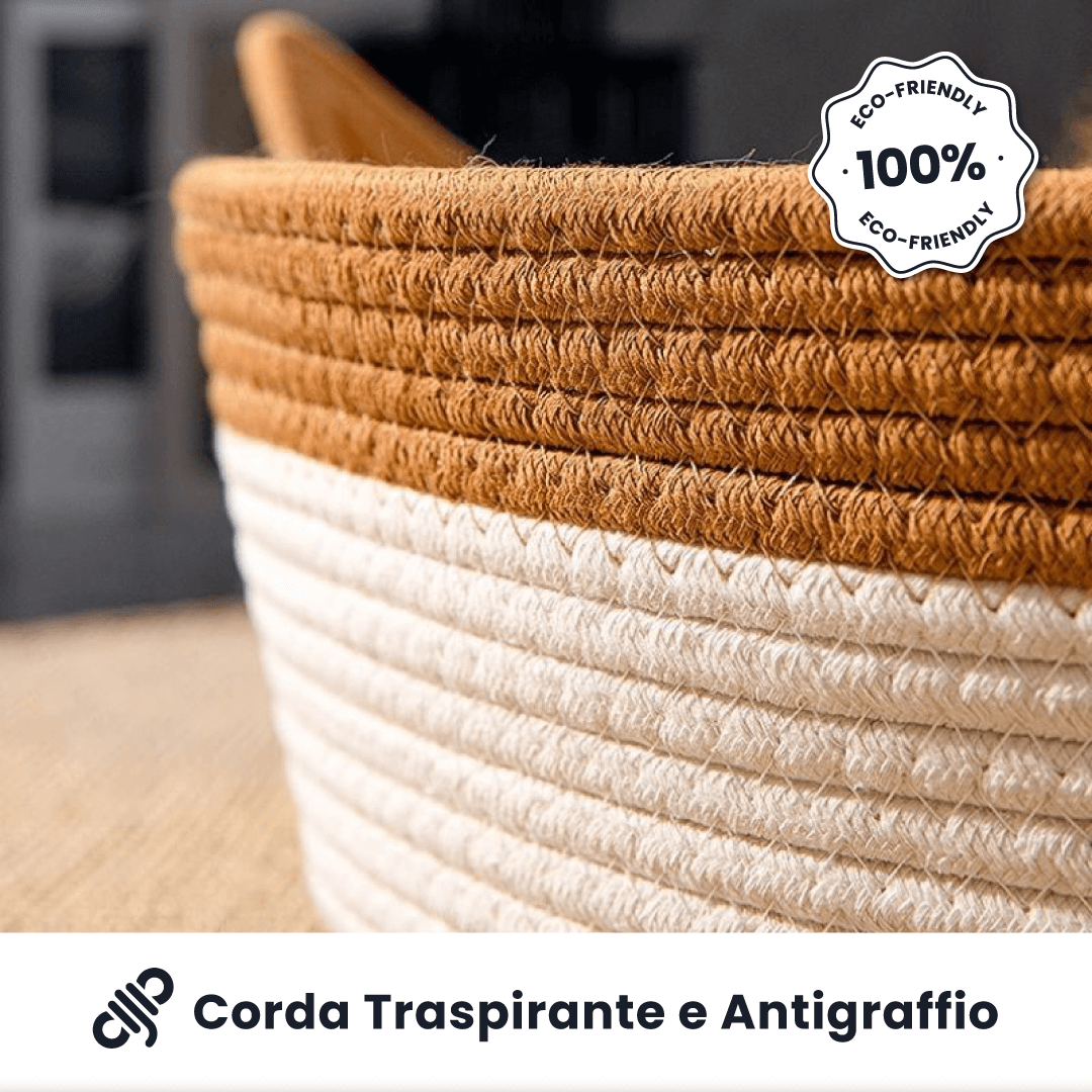Cesta per Gatti in Corda Intrecciata