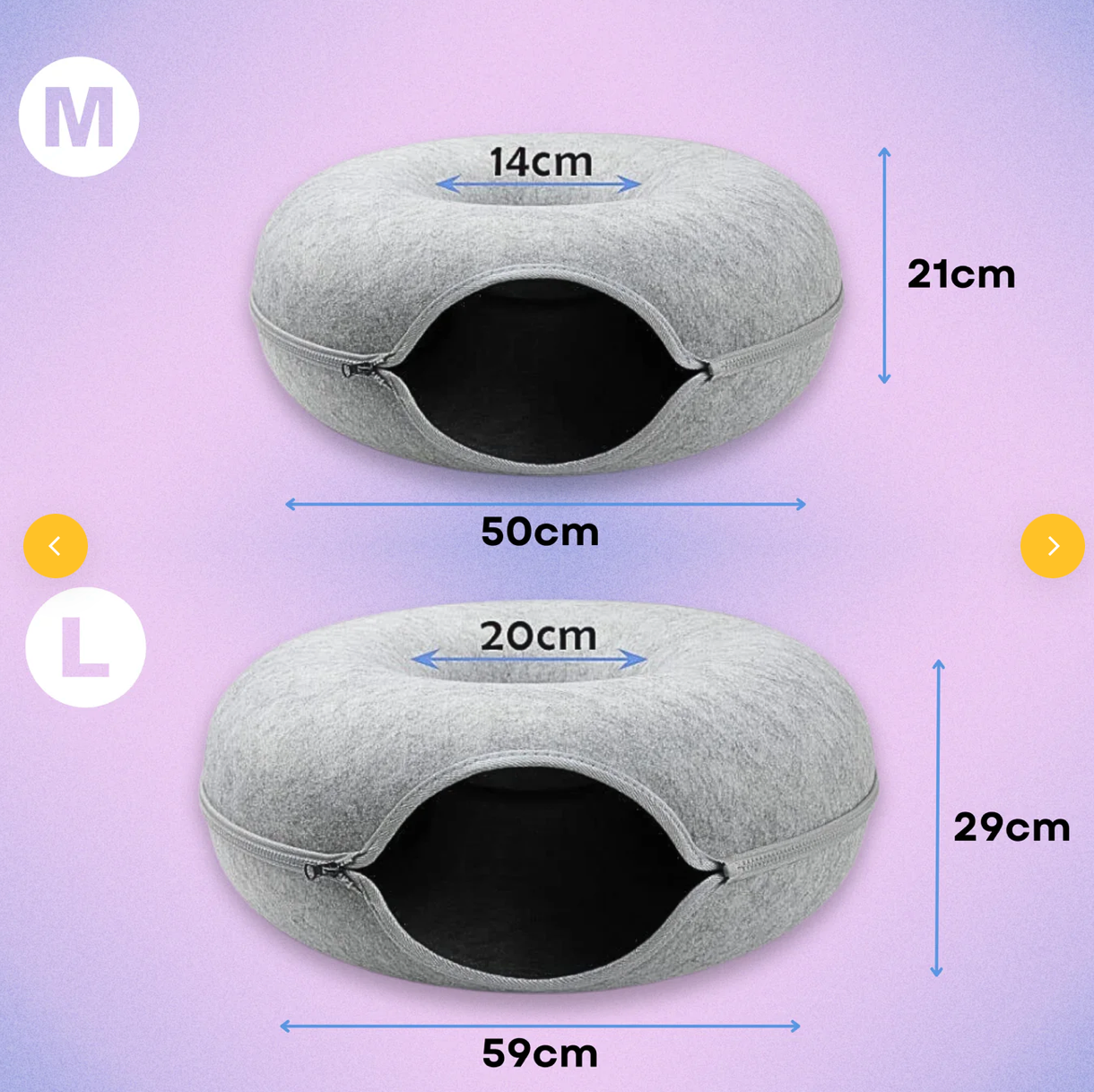 SuperGatto™ Letto a Forma di Ciambella con Tunnel per Gatti